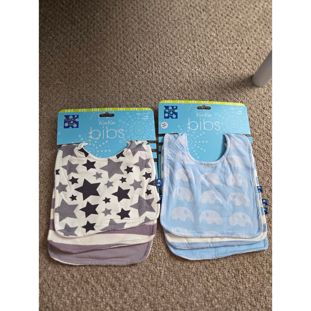 Kickee pants baby boy bibs nwt